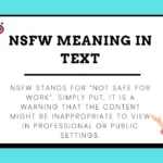 NSFW Meaning in Text